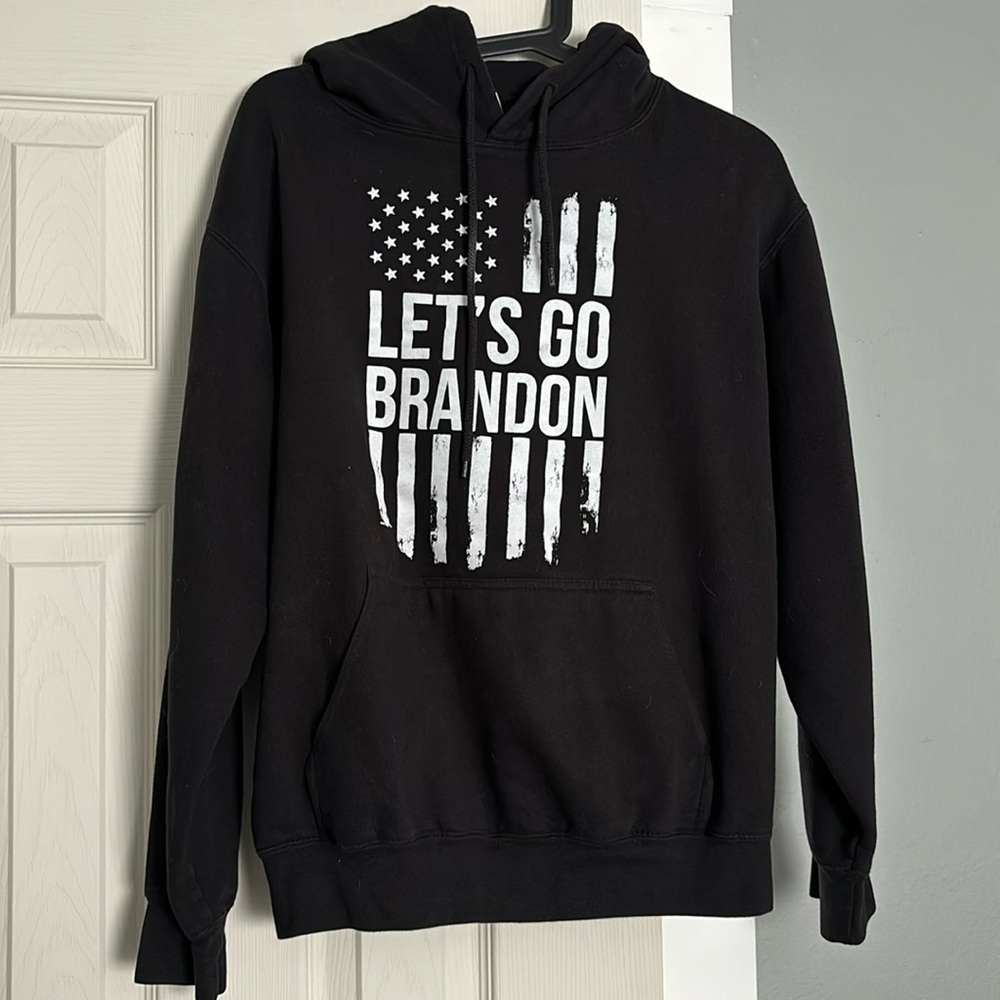 Let’s Go Brandon American Flag Hoodie ~ Size Unisex Medium